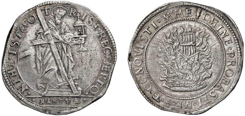 MANTOVA - Assedio Austro-Spagnolo (1629-1630) - Scudo ossidionale
Argento - 25,...