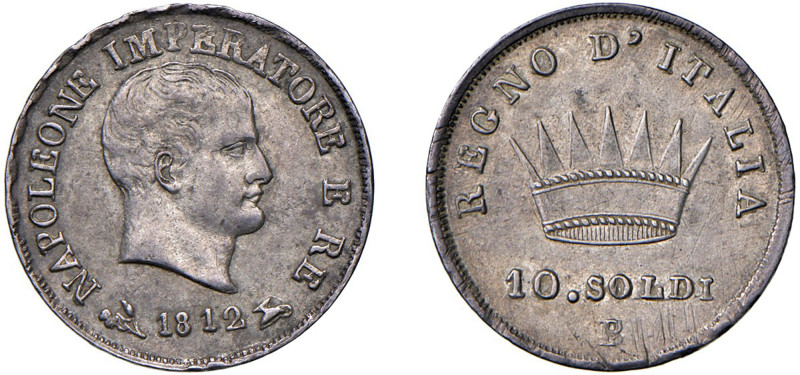 NAPOLEONE I, Re d'Italia (1805-1814) - 10 soldi 1812, Bologna
Argento - 2,48 gr...