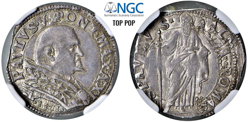 PAOLO V, Camillo Borghese (1605-1621) - Grosso 1615, an XI, Roma
Argento - 1,41...