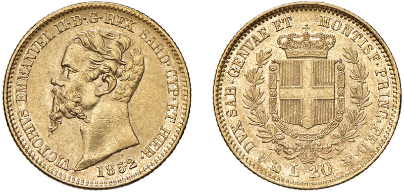 VITTORIO EMANUELE II, Re di Sardegna (1849-1861) - 20 lire 1852, Genova, senza s...