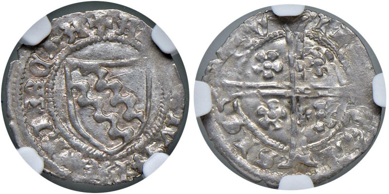 Aquileia - Antonio I Caetani (1395-1402) Denaro D/ ANTONIVS PATRIARCHA, stemma d...