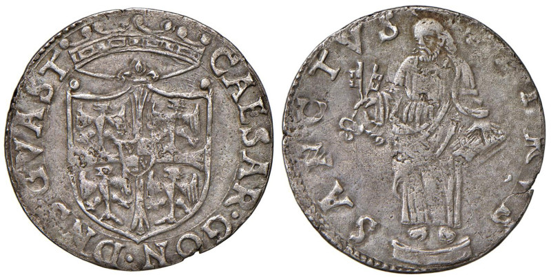 Guastalla - Cesare I Gonzaga (1557-1575) Barbarina da 10 Soldi - D/ CAESAR GON D...