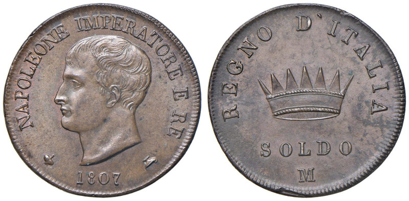 Milano - Napoleone I, Re d'Italia (1805-1814) Soldo 1807 - D/ NAPOLEONE IMPERATO...