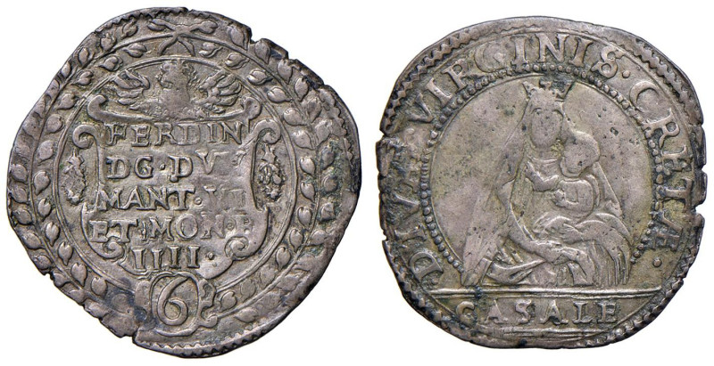 Casale - Ferdinando Gonzaga (1612-1626) da 6 Grossi - D/ FERDIN / DG DVX / MANT ...