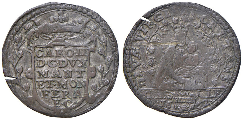 Casale - Carlo II Gonzaga Nevers (1647-1665) Da due Reali 1662 - D/ CARO II / D ...