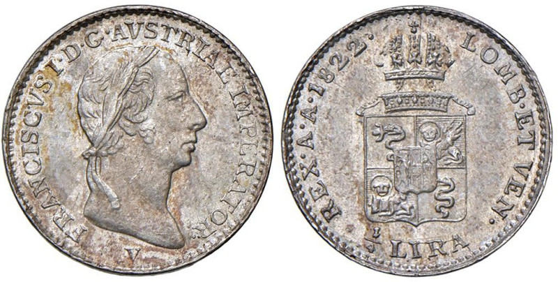 Venezia - Francesco I d'Asburgo Lorena (1815-1835) Quarto di lira 1822 - D/ FRAN...