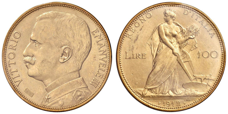 Vittorio Emanuele III (1900-1946) 100 Lire 1912 Aratrice - MIR 1115b Gig. 4 Au R...