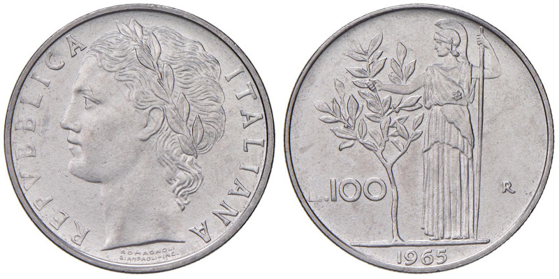 Repubblica Italiana (dal 1946) 100 Lire 1965 Minerva - Gig. 102 Ac 7,95 g 

 ...