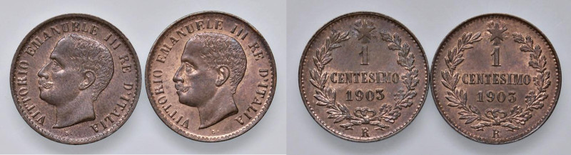 Savoia - Vittorio Emanuele III. Insieme di 2 monete da 1 centesimo 1903.

 
...