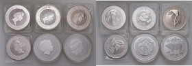 Australia - Insieme di 6 monete da 2 Dollari 1992, 1994, 1995, 1997 Kookaburra e 2012, 2019 Lunar.

 

Come da foto