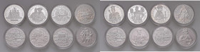 Austria - Insieme di 8 monete da 100 Schilling 1991 Rvdolf I, 1992 Karl V, 1992 Maximilian I, 1993 Leopold I, 1994 Franz Joseph I, 1994 Erzherzog Joha...