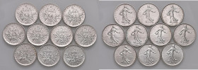 Francia - Insieme di 10 monete da 5 Franchi, 1960,1961, 1962, 1963, 1964, 1965, 1966, 1967, 1968, 1969.

 

Come da foto