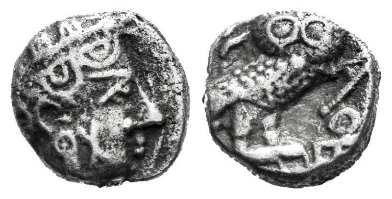 South Arabia. Sabaean. Quater unit. 350-250 BC. Uncertain mint. Imitating Athens...