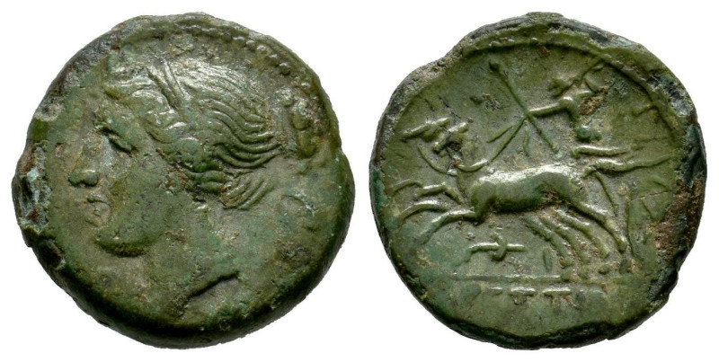 Bruttium. The Brettii. AE 16. 211-208 BC. (Sng Ans-115). (Scheu-47). Anv.: Winge...