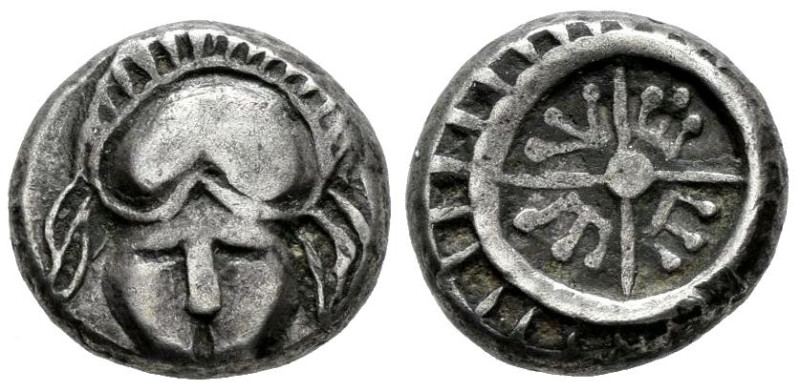 Thrace. Mesembria. Diobol. 6th Century BC. (SNG BM Black Sea-268/9). Anv.: Crest...