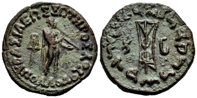 Kings of Bactria. Apollodotos II. AE 31. 85-65 BC. (Bopearachchi-6C). (Hgc-12,39...