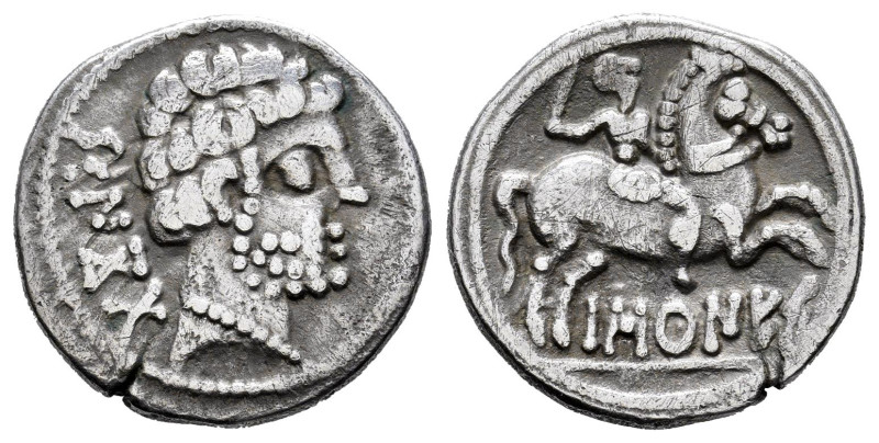 Baskunes-Barskunes. Denarius. 120-20 BC. Pamplona. (Abh-215). (Acip-1630). (C-10...