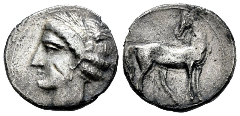 Hispanic-Carthaginian Coinage. Shekel. 235-220 BC. (Abh-478). (Acip-540). Anv.: ...