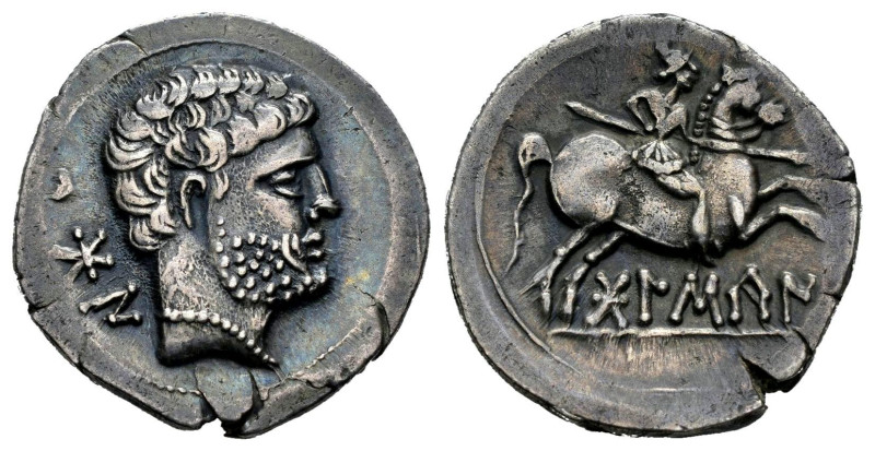 Bolskan. Denarius. 180-20 BC. Huesca. (Abh-1911). (MIB-79/11c). (Acip-1423). Anv...