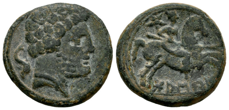 Bolskan. Unit. 180-20 BC. Huesca. (Abh-1918). (Acip-1419). Anv.: Bearded head ri...