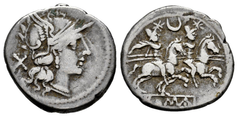 Anonymous. Denarius. 208-206 BC. Rome. (Ffc-29). (Craw-57/2). (Cal-22). Anv.: He...