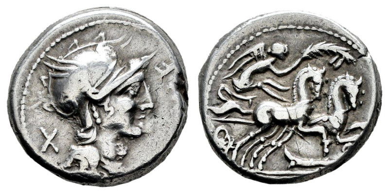 Cipius. M. Cipius M.F. Denarius. 115-114 BC. Uncertain mint. (Ffc-563). (Craw-28...