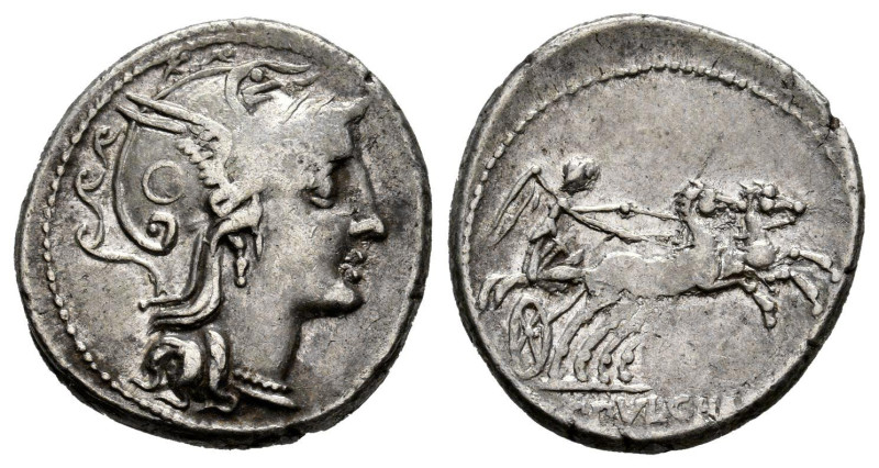 Claudia. C. Claudius Pulcher. Denarius. 110-109 BC. Rome. (Ffc-565). (Craw-300/1...