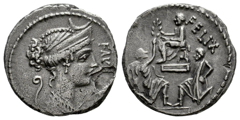 Cornelius. Faustus Cornelius Sulla. Denarius. 56 BC. Rome. (Ffc-639). (Craw-426/...