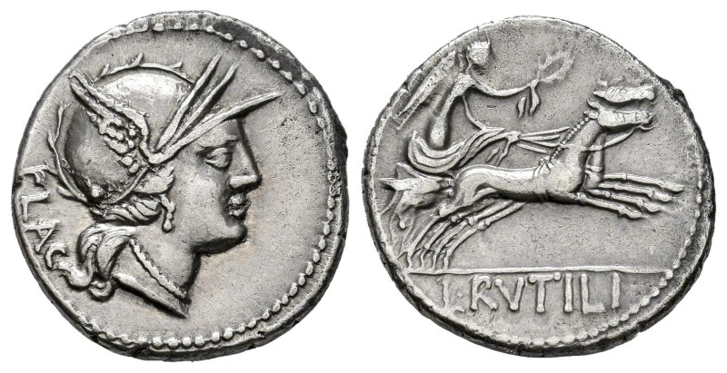 Rutilius. L. Rutilius Flaccus. Denarius. 77 BC. Rome. (Ffc-1095). (Craw-387/1). ...