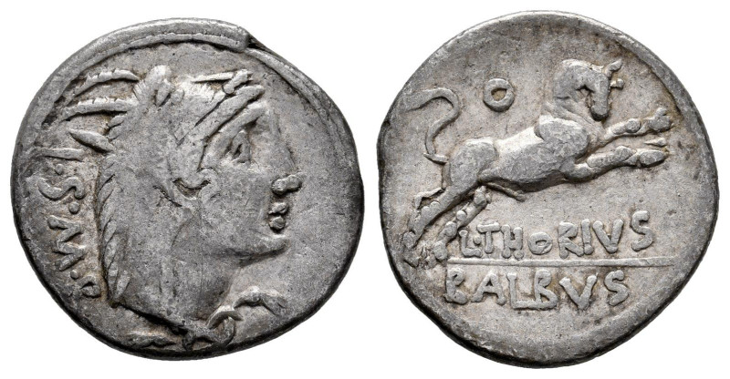 Thorius. L. Thorius Balbus. Denarius. 105 BC. Norte de Italia. (Ffc-1141). (Craw...
