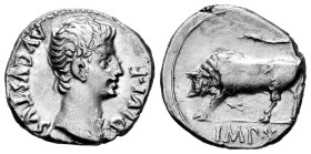 Augustus. Denarius. 11-10 BC. Lugdunum. (Ffc-122). (Ric-I 169). (Cal-841). Anv.: AVGVSTVS DIVI. F bare head of Augustus right. Rev.: IMP. XII in exerg...