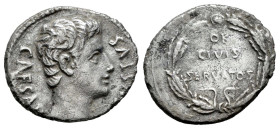 Augustus. Denarius. 19 BC. Colonia Patricia (Córdoba). (Ffc-157). (Ric-77a). (Cal-760). Anv.: CAESAR AVGVSTVS bare head of Augustus right. Rev.: OB. /...