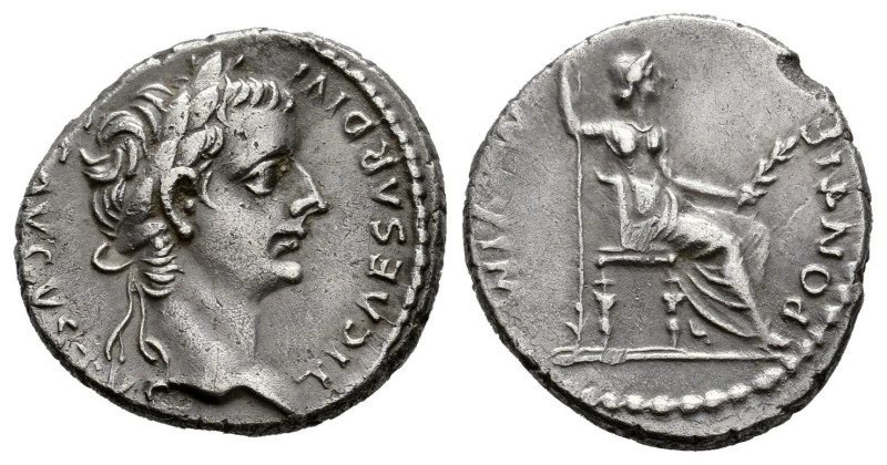 Tiberius. Denarius. 14-37 AD. Lugdunum. (Ric-30). (Bmcre-48). (Rsc-16a). Anv.: (...