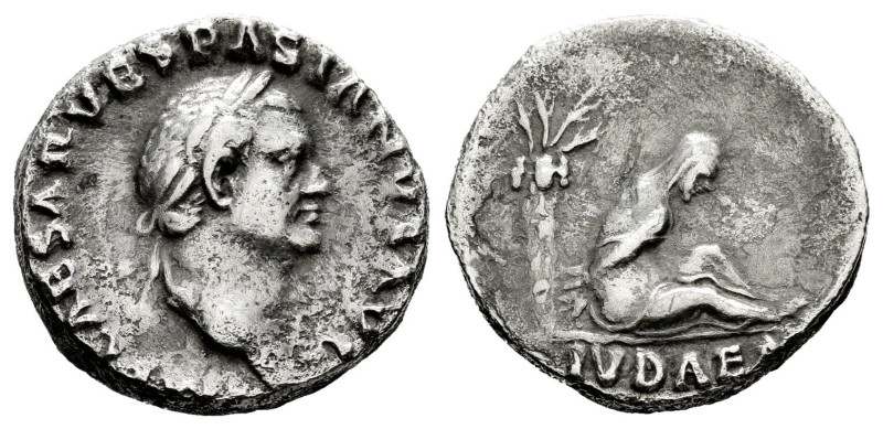 Vespasian. Denarius. 69-70 AD. Rome. "Judaea Capta" Commemorative. (Ric-II 1.4)....