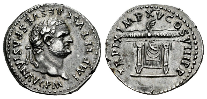 Titus. Denarius. 80 AD. Rome. (Ric-II 1.119). (Bmcre-51/54). (Rsc-316). Anv.: IM...