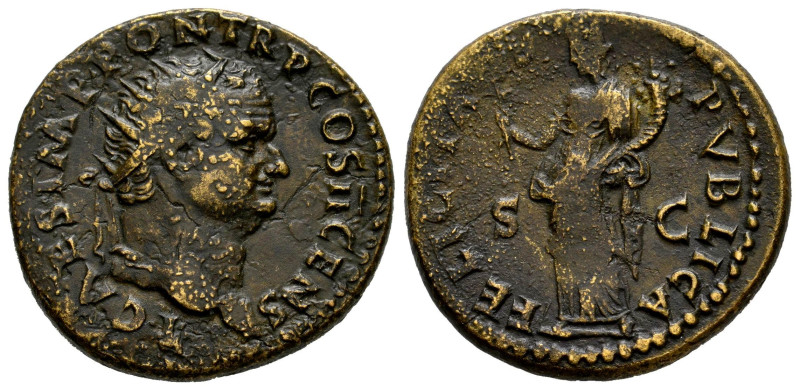 Titus. Dupondius. 76-78 AD. Rome. (Ric-II 648a). (C-80). Anv.: T CAES IMP PON TR...