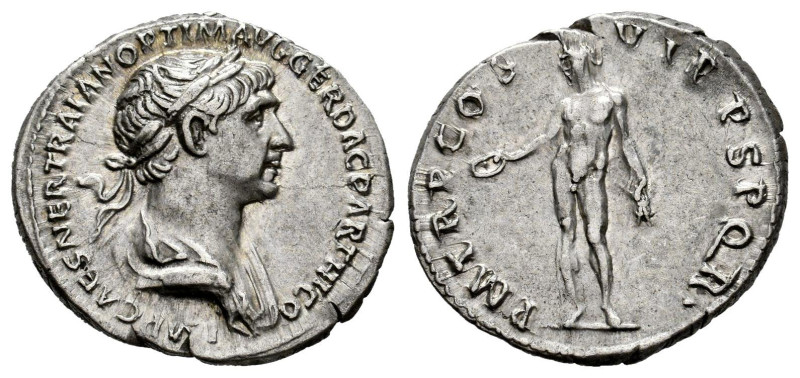 Trajan. Denarius. 98-117 AD. Rome. (Ric-349). (Woytek-552v). Anv.: IMP CAES NER ...