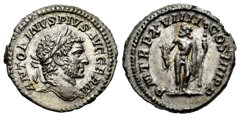 Caracalla. Denarius. 216 AD. Rome. (Ric-IV 275a). (Bmcre-155-156). (Rsc-337). An...