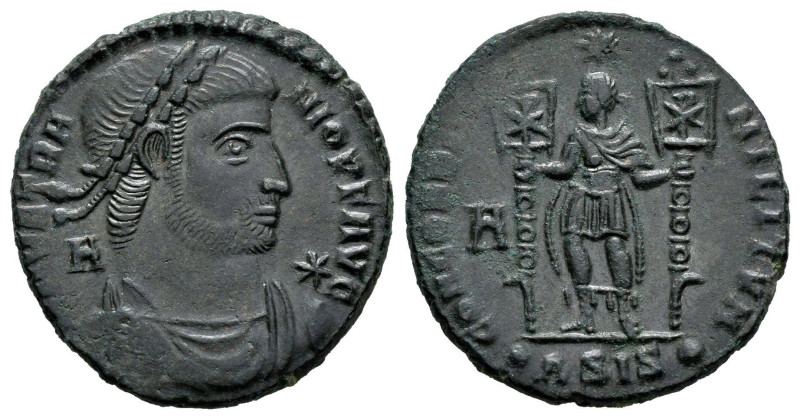 Vetranius. Centenionalis. 350 AD. Siscia. (Ric-VIII 285). Anv.: D N VETRANIO P F...