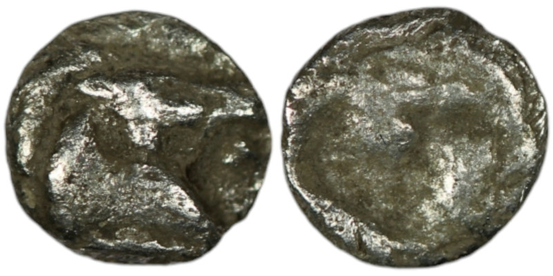 WESTERN ASIA MINOR, Uncertain (Kyme ?). (5th century BC). 
AR Hemiobol (7mm, 0,3...