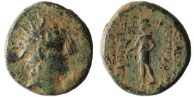 SELEUKID KINGS of SYRIA. Antiochos VI Dionysos (144-142 BC). Apameia
AE Bronze (21mm, 8,52g)