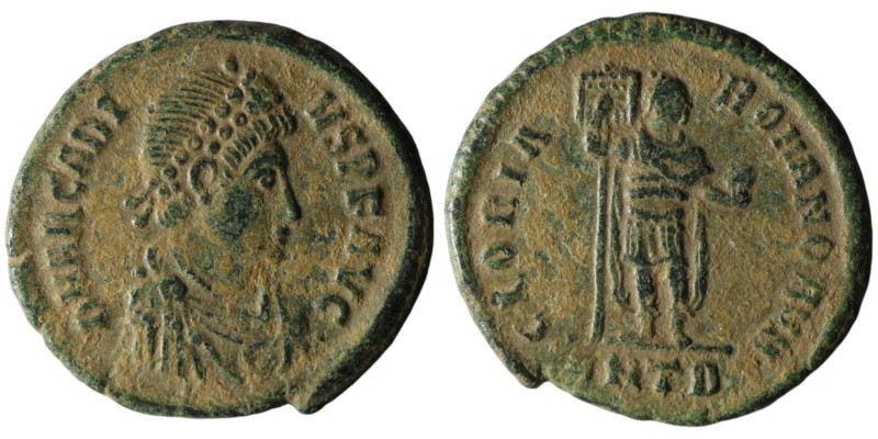 Arcadius (AD 383-388). Antioch
AE Follis (23mm, 5,21g)

Artificial Sandpatina