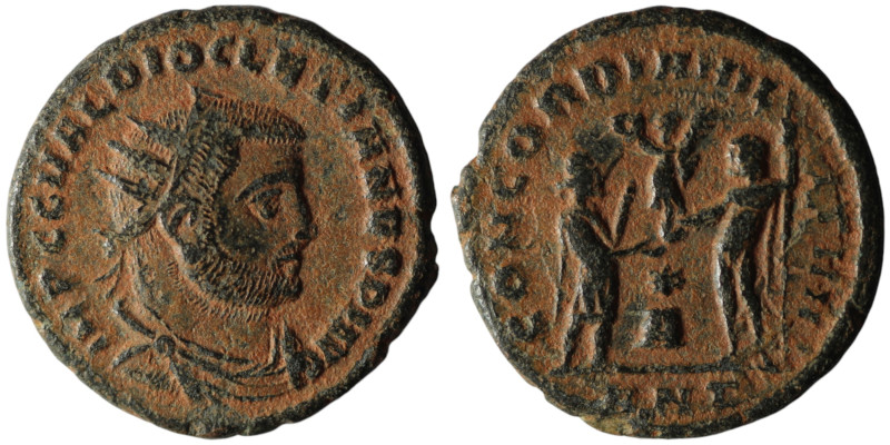 Diocletian (AD 284-305). Antioch
Antoninianus (20mm, 3,70g)

Artificial sandpati...