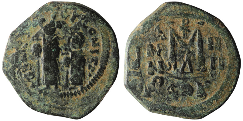 Heraclius with Heraclius Constantine (AD 610-641). Constantinople. date RY 4 = 6...