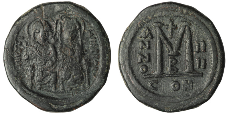 Phocas (AD 602-610). Constantinople. dated RY 4 = 605/6
AE Follis (30mm, 14,64g)