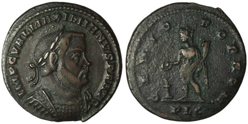 Maximianus Herculius, second reign (circa AD 307). Lugdunum
AE Bronze (28mm, 6,5...