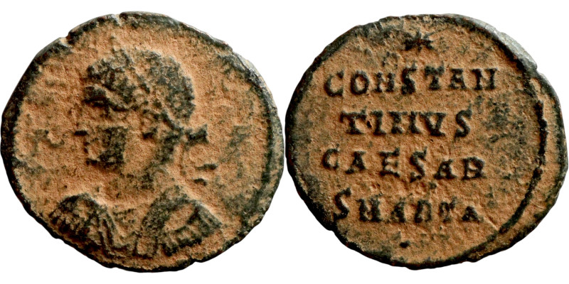 Constantine II. As Caesar, AD 316-337. Æ Follis Antioch mint, Strk AD 324-325. L...