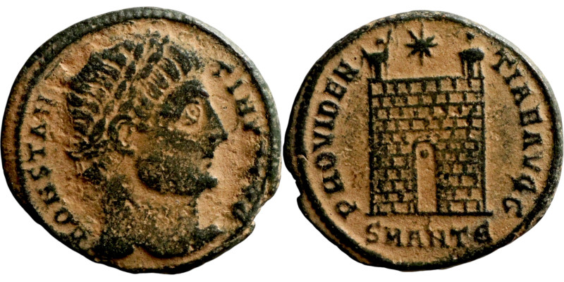 Constantine I, AE follis.CONSTAN-TINVS AVG, draped bust, head right wearing diad...