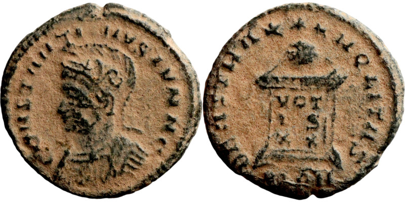 Constantinus I. 306-337. Æ-Follis

18mm 2,88g

Artificial sand patina