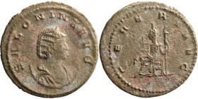 Salonina (AD 255-258) AR Antoninianus. Asia, CORN SALONINA AVG, diademed and draped bust right on crescent / CONCORDIA AVGG, Emperor standing right, c...